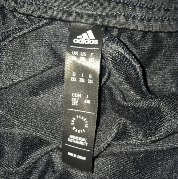 Adidas MensBlack Joggers with Red Stripes NWOT - Picture 3 of 3
